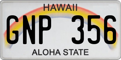 HI license plate GNP356