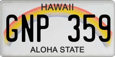 HI license plate GNP359