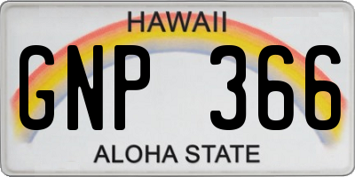 HI license plate GNP366
