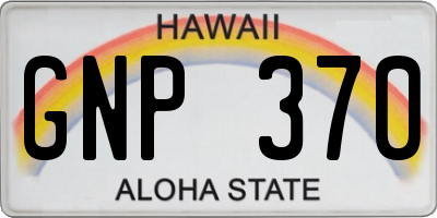 HI license plate GNP370