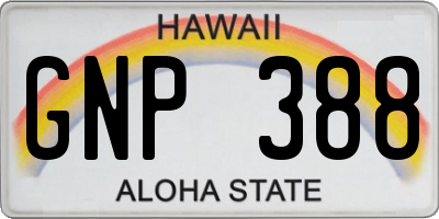 HI license plate GNP388