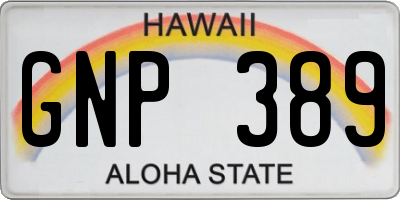 HI license plate GNP389