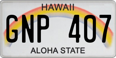 HI license plate GNP407