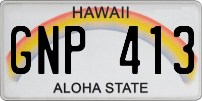 HI license plate GNP413