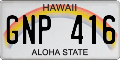 HI license plate GNP416