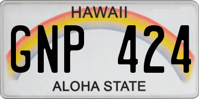 HI license plate GNP424