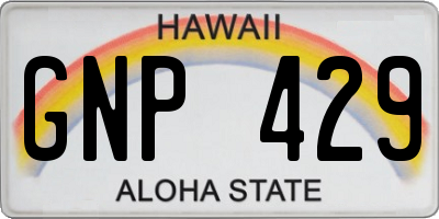 HI license plate GNP429