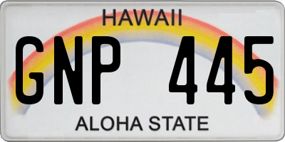 HI license plate GNP445