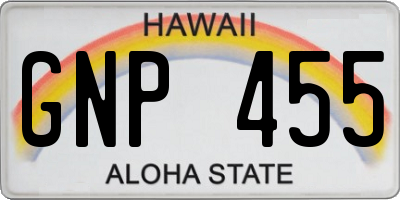 HI license plate GNP455