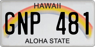 HI license plate GNP481