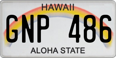 HI license plate GNP486