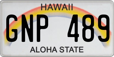 HI license plate GNP489