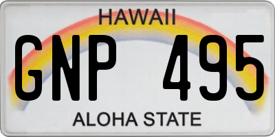 HI license plate GNP495