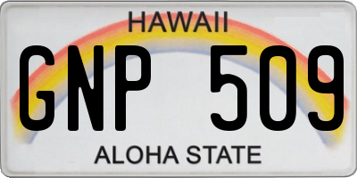 HI license plate GNP509