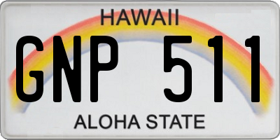HI license plate GNP511