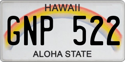 HI license plate GNP522