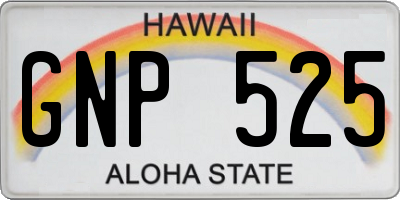 HI license plate GNP525
