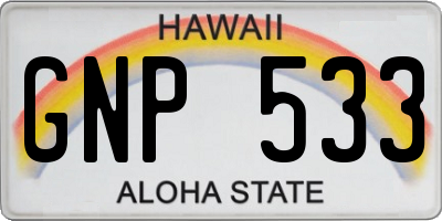 HI license plate GNP533