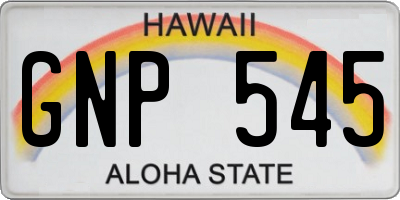 HI license plate GNP545