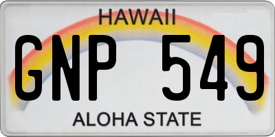 HI license plate GNP549