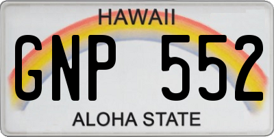 HI license plate GNP552
