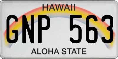 HI license plate GNP563