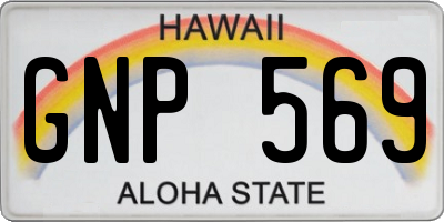 HI license plate GNP569