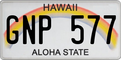HI license plate GNP577