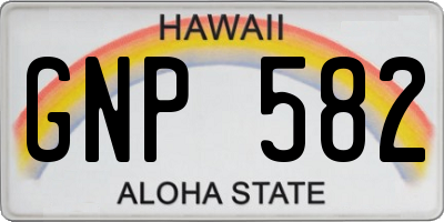 HI license plate GNP582