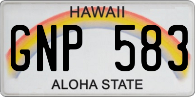 HI license plate GNP583