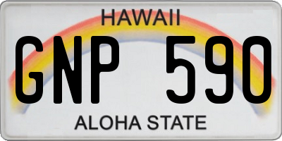 HI license plate GNP590