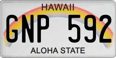 HI license plate GNP592