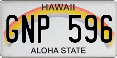 HI license plate GNP596