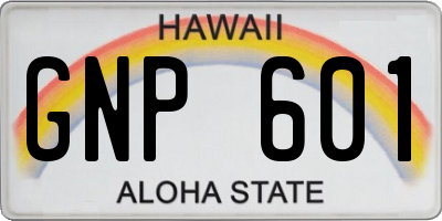 HI license plate GNP601