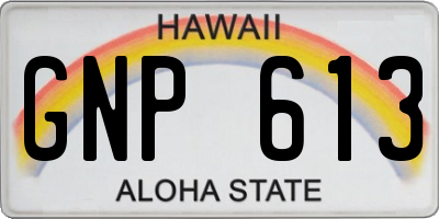 HI license plate GNP613