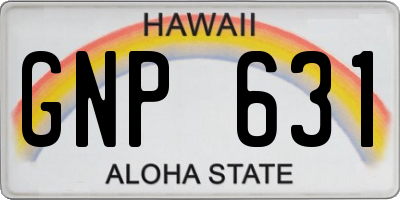 HI license plate GNP631