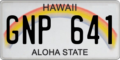 HI license plate GNP641