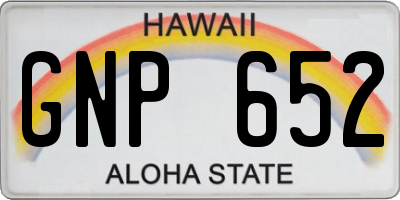 HI license plate GNP652