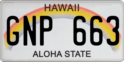 HI license plate GNP663