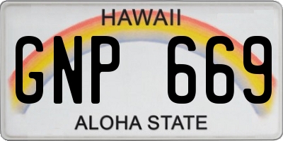 HI license plate GNP669