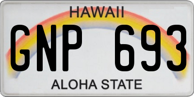 HI license plate GNP693