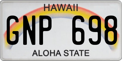 HI license plate GNP698
