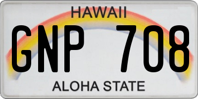 HI license plate GNP708