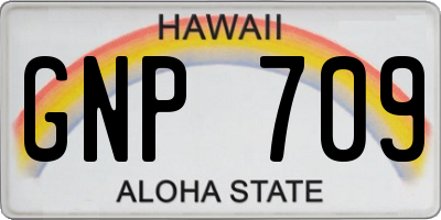 HI license plate GNP709