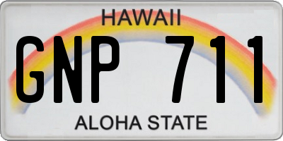 HI license plate GNP711