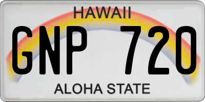 HI license plate GNP720