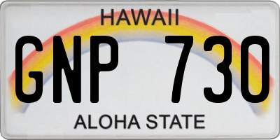HI license plate GNP730