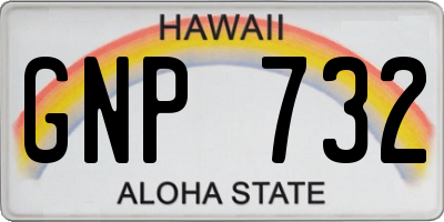 HI license plate GNP732