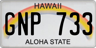 HI license plate GNP733