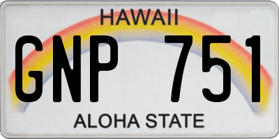 HI license plate GNP751